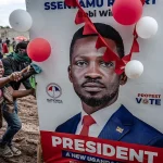 Bobi Wine is campaigning under the slogan "Protest Vote"